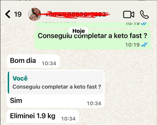 Depoimento: cliente com resultado visível após completar os 3 dias do Keto Fast